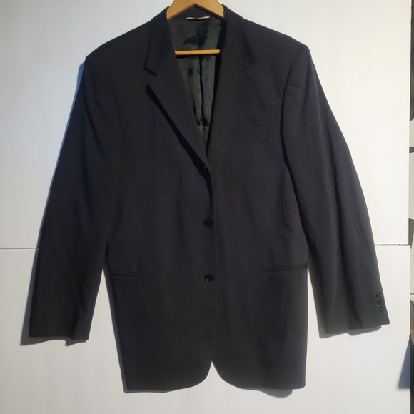 Vintage Donna Karan Vintage Black Timeless Men's Blazer 42/35 Wool - Picture 1 of 7